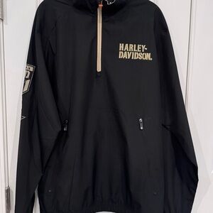 Harley-Davidson H-D Performance Half-Zip Windbreaker Pullover Motorcycle Black M